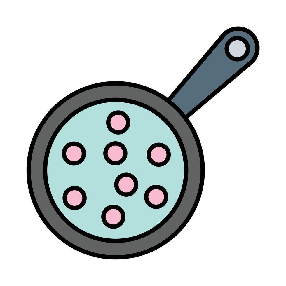 Frying Pan Line Filled Icon Design vector