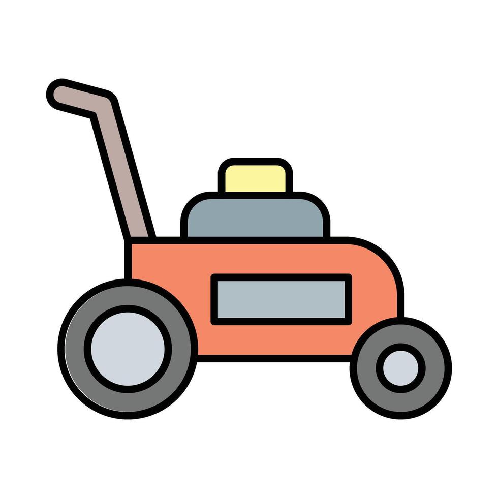 Lawnmower Line Filled Icon Design vector