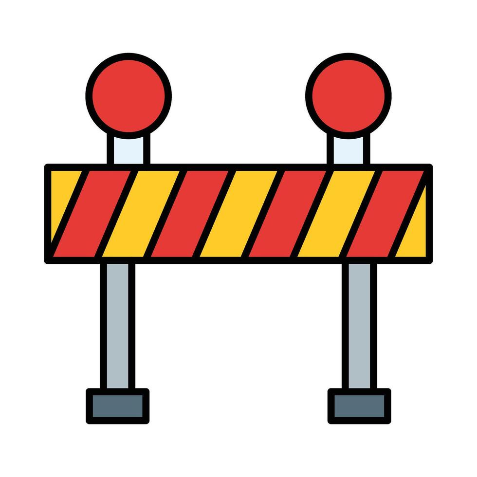 Road Block Line Filled Icon Design vector