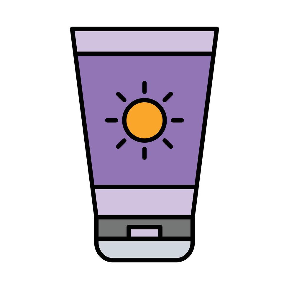 Sun Block Line Filled Icon Design vector