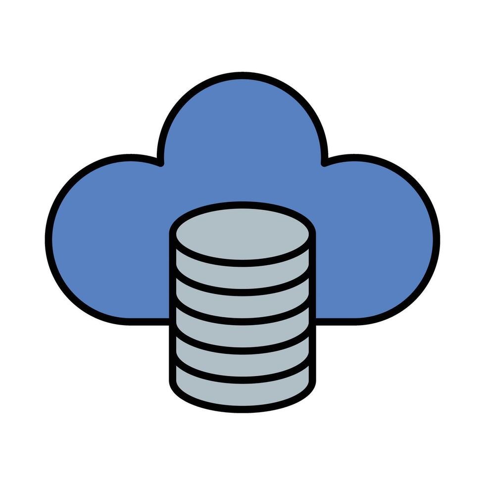Cloud Computing Line Filled Icon Design vector