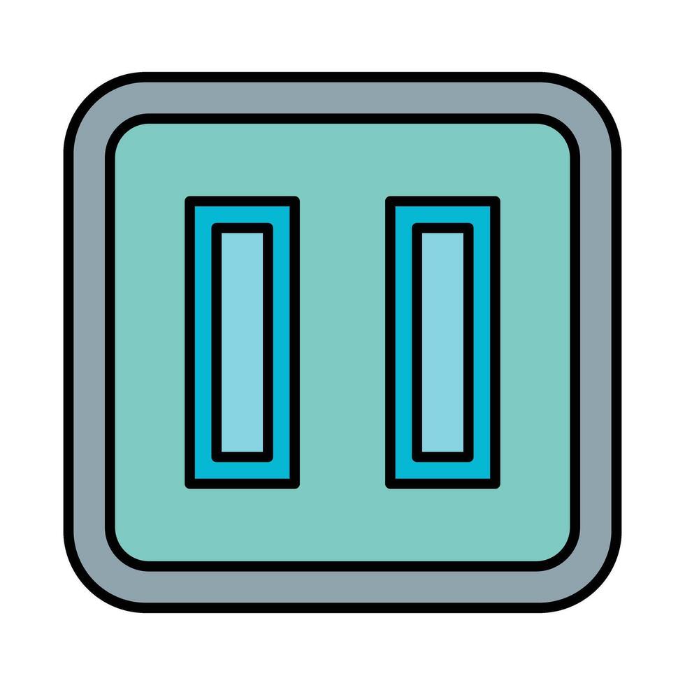 Pause Line Filled Icon Design vector