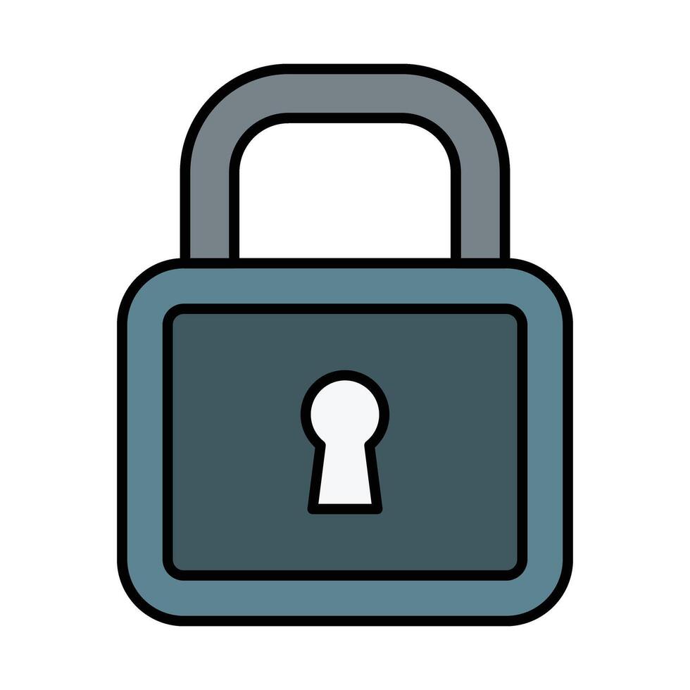 Lock Line Filled Icon Design vector