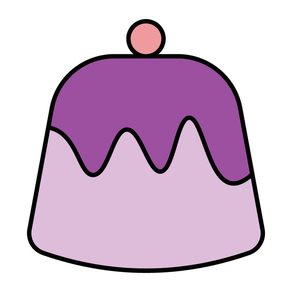 Pudding Line Filled Icon Design vector