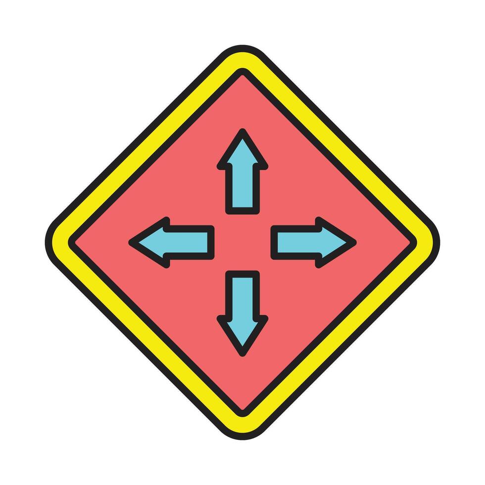 Direction Line Filled Icon Design vector