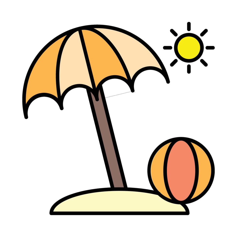 Beach Line Filled Icon Design vector