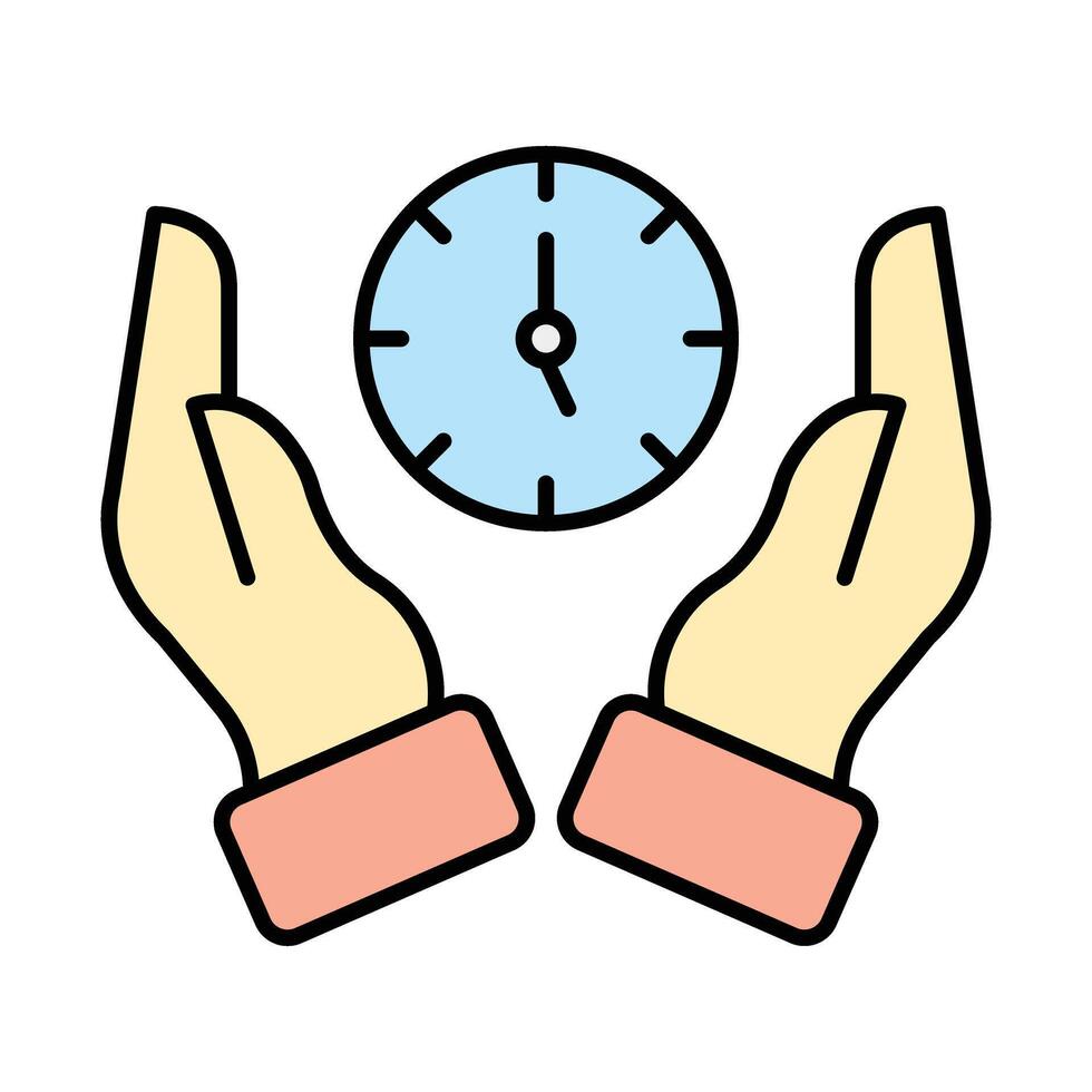 Time Save Line Filled Icon Design vector