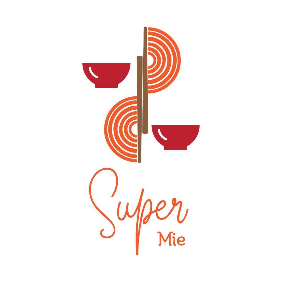 noodle restaurant logo design for graphic designer or owner shop vector