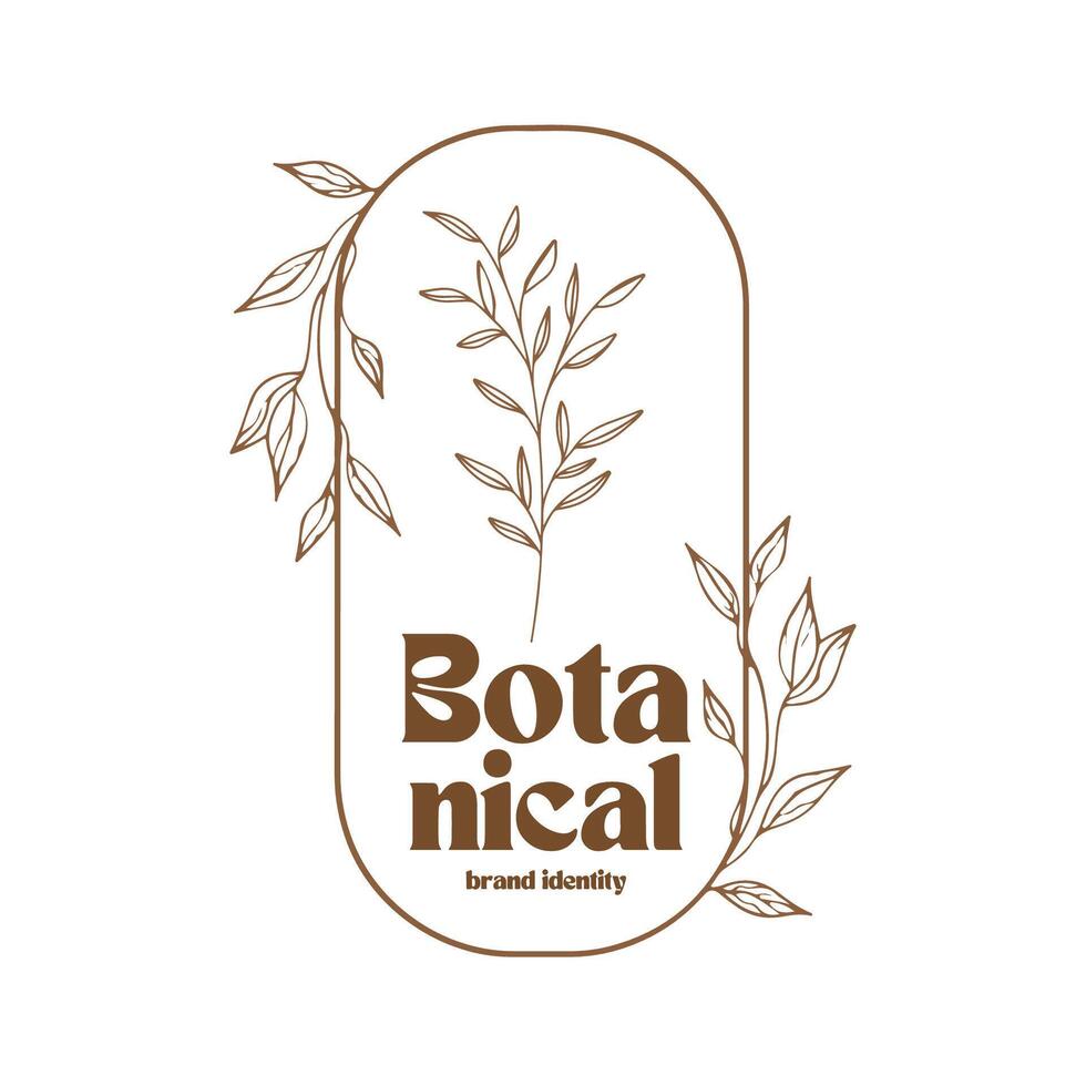 botanical logo design for graphic designer or flower store vector