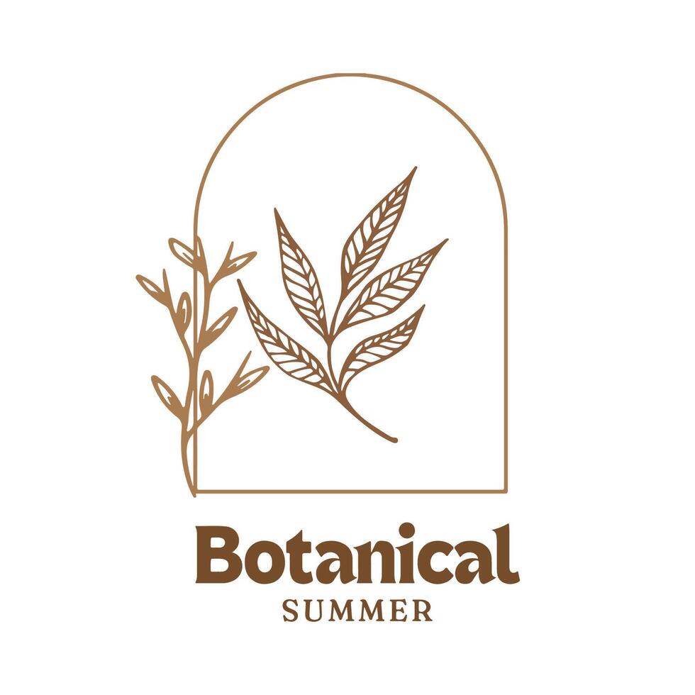 botanical logo design for graphic designer or flower store vector