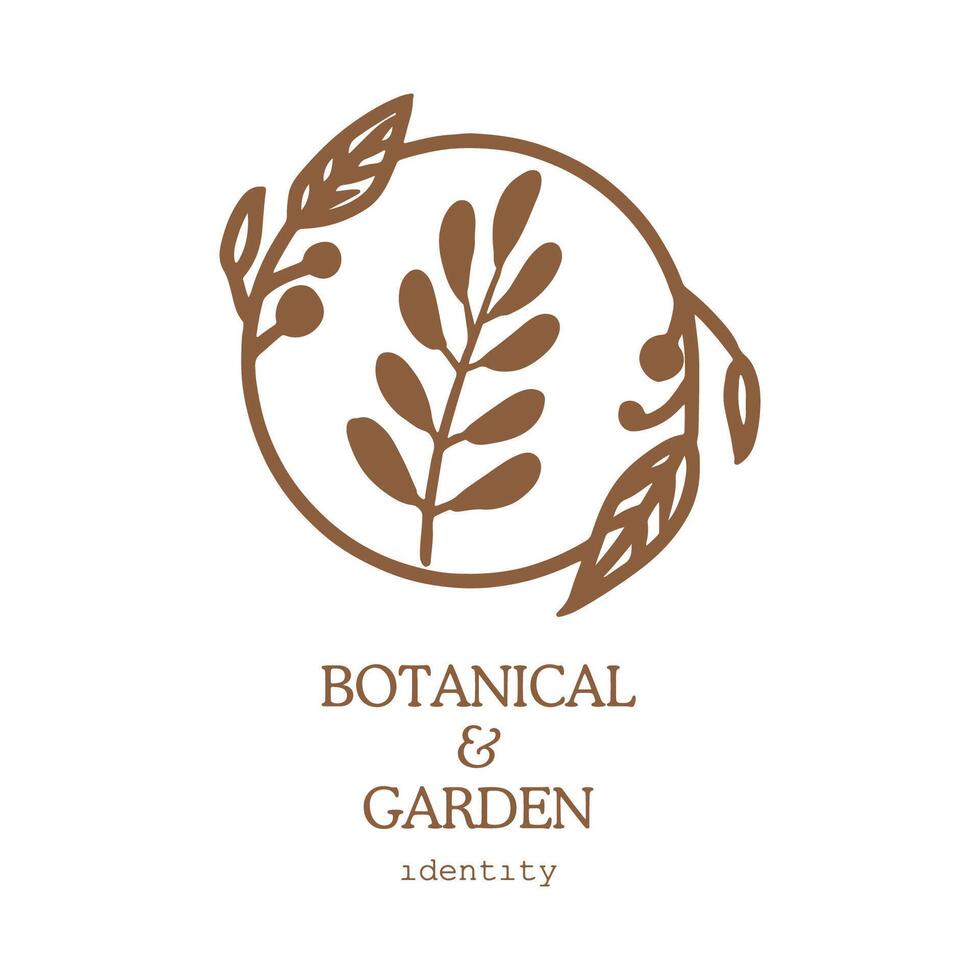 botanical logo design for graphic designer or flower store vector