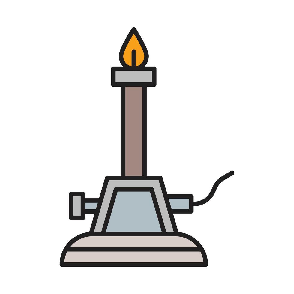 Bunsen Burner Line Filled Icon Design vector