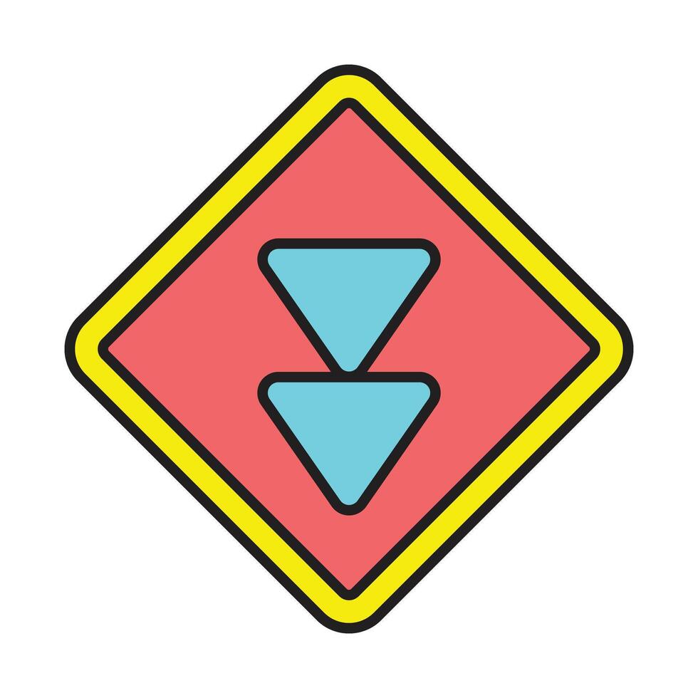 Downward Line Filled Icon Design vector