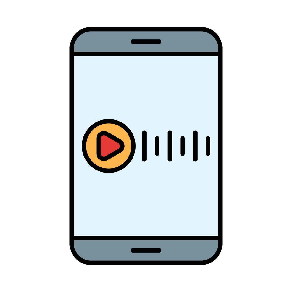 Audio Message Line Icon vector