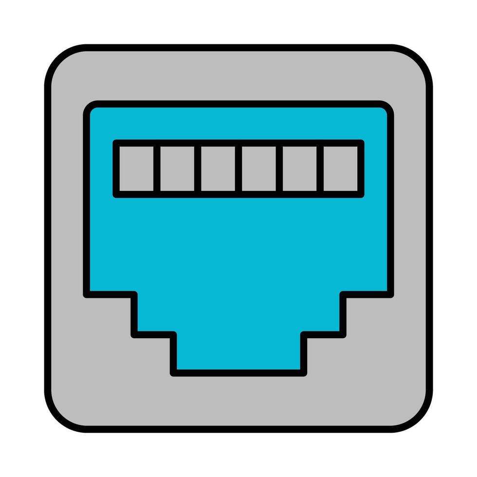 Rj45 Line Filled Icon Design vector