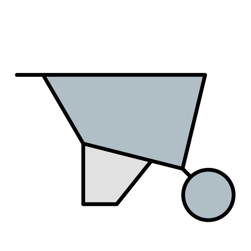 Wheelbarrow Line Filled Icon Design vector