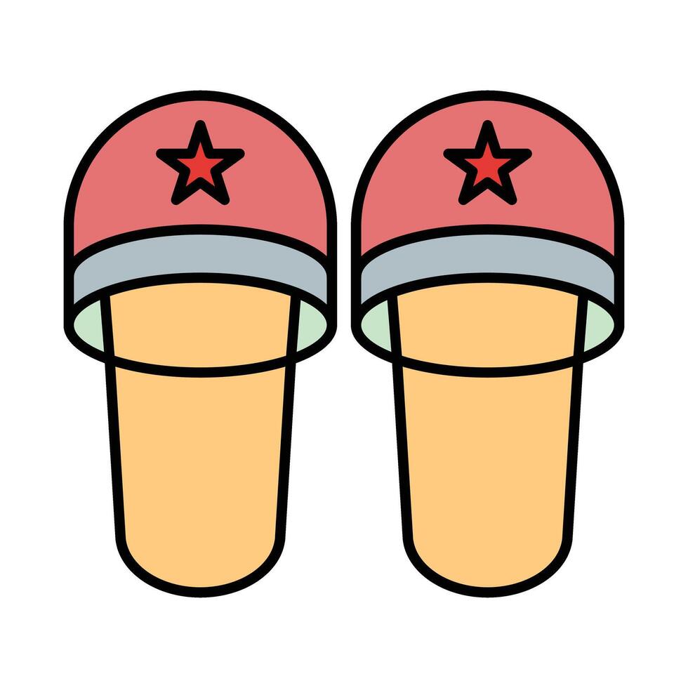 Slippers Line Filled Icon Design vector