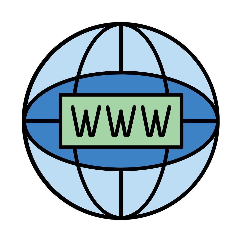 Domain Line Filled Icon Design vector