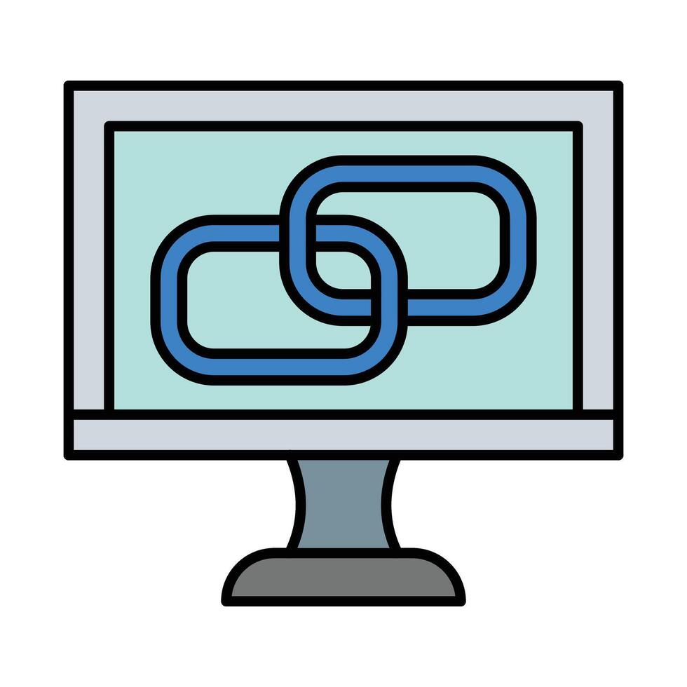 Backlink Line Filled Icon Design vector