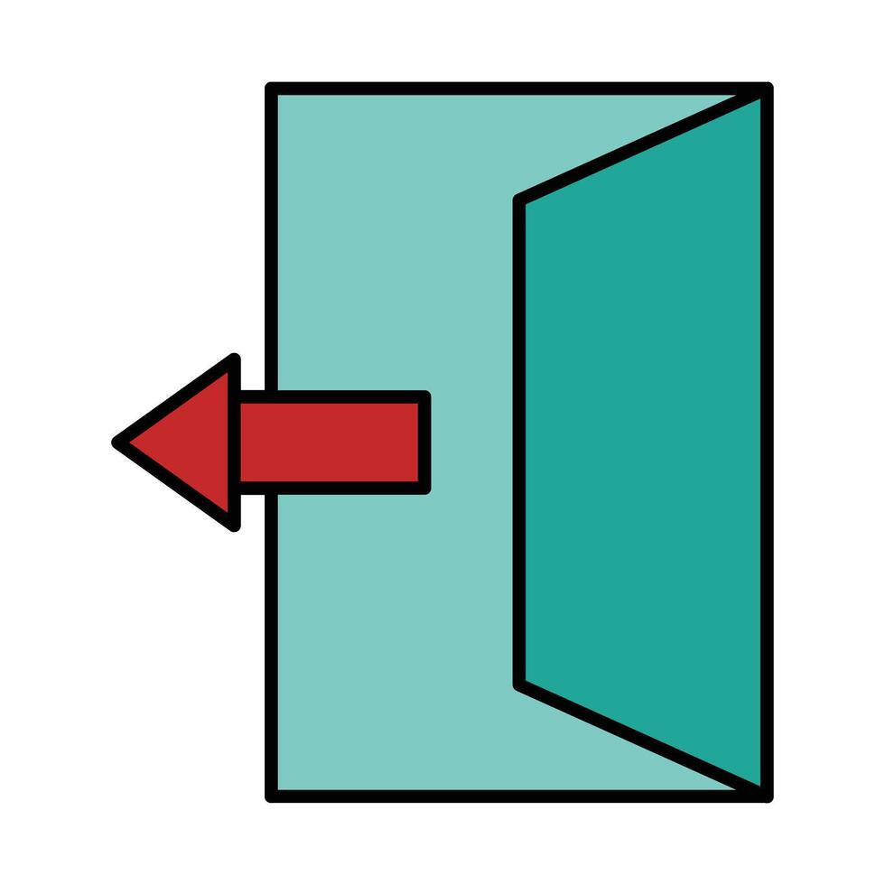 Exit Door Line Filled Icon Design vector