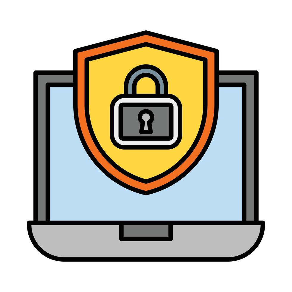 Online Security Line Icon vector