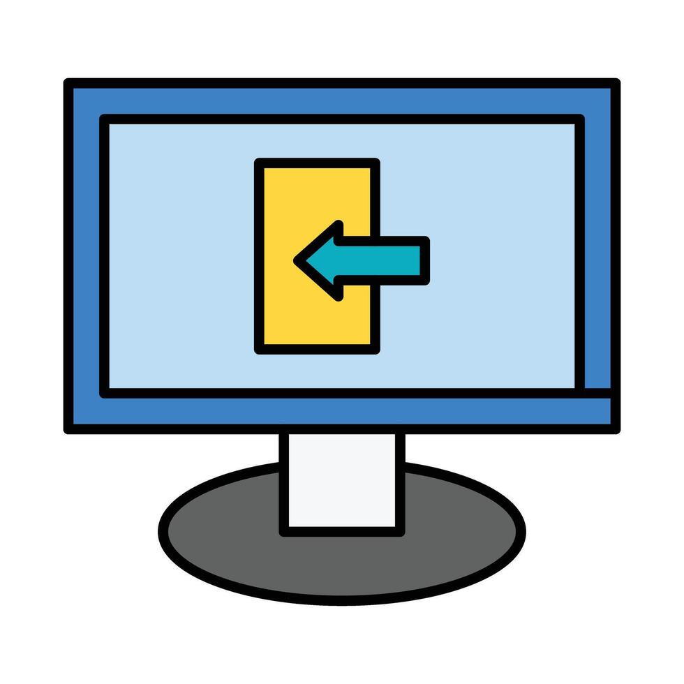 Login Line Filled Icon Design vector
