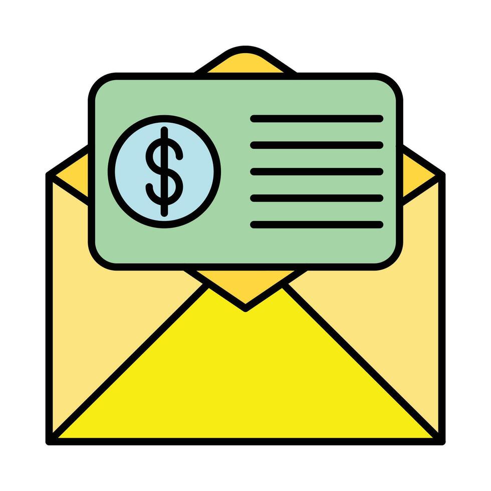 Paycheck Line Filled Icon Design vector
