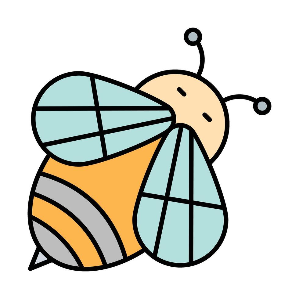 Bee Line Filled Icon Design vector