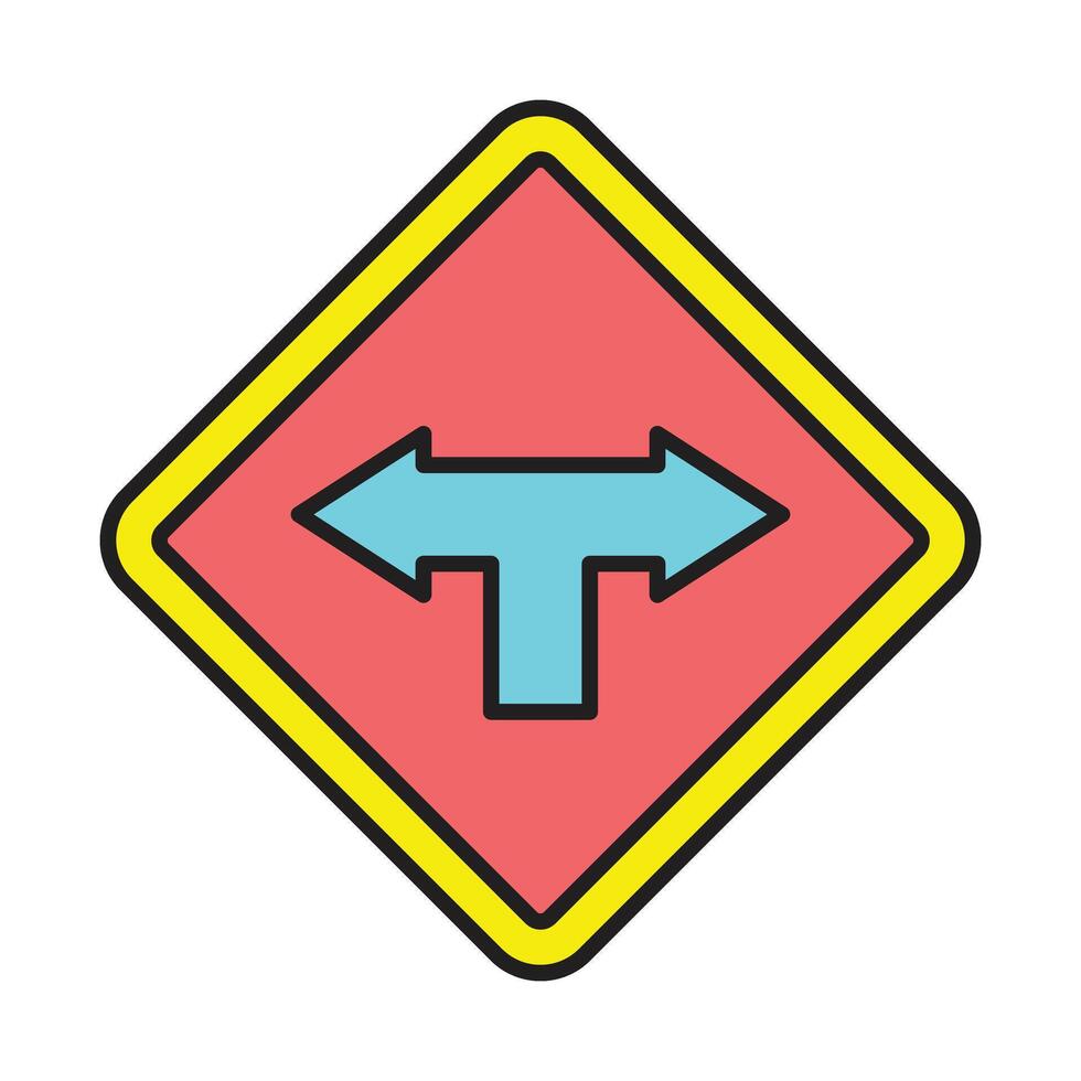 Junction Line Filled Icon Design vector