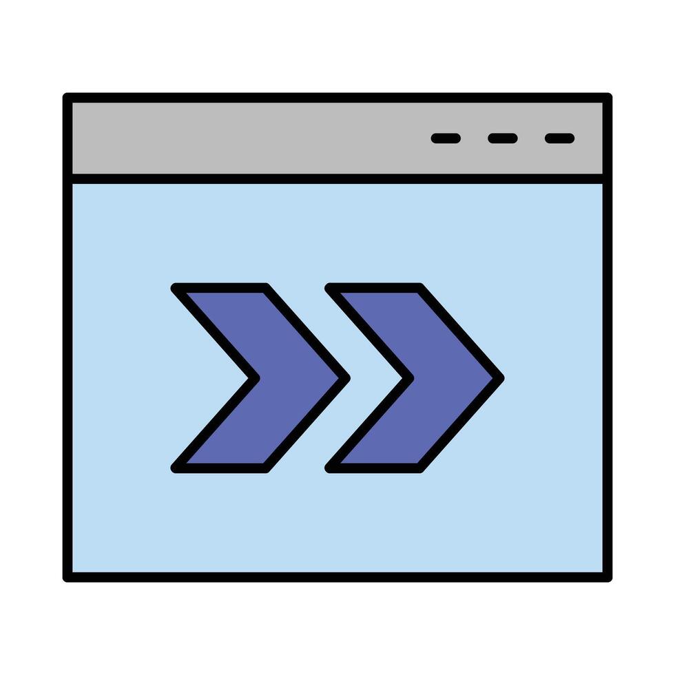 Forward Line Filled Icon Design vector