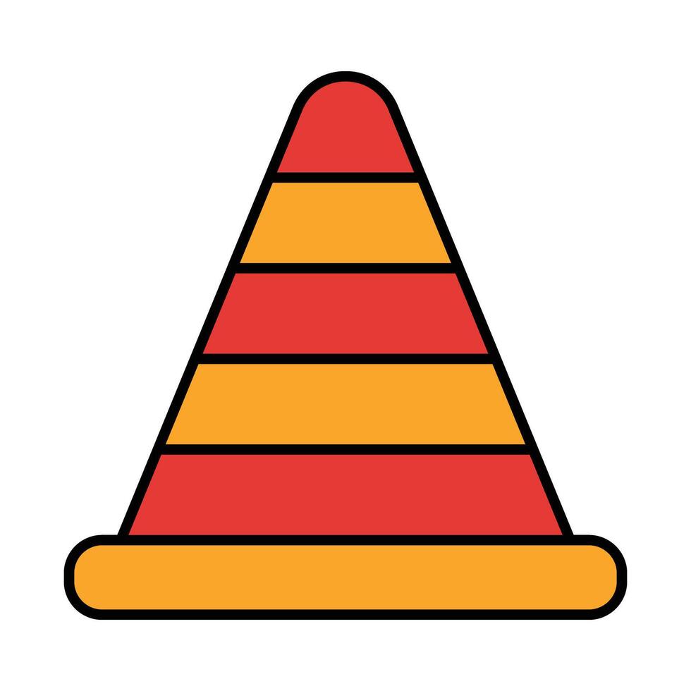 Traffic Cone Line Filled Icon Design vector