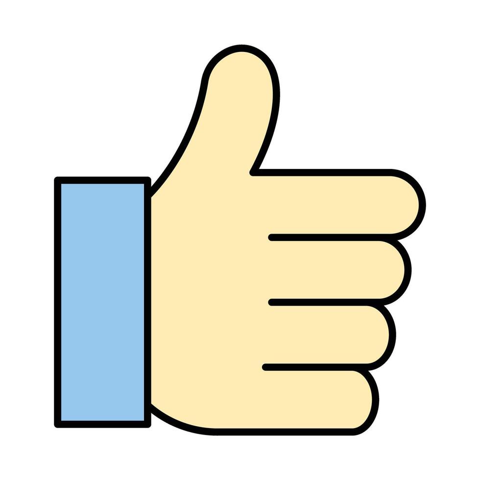 Thumbs Up Line Icon vector