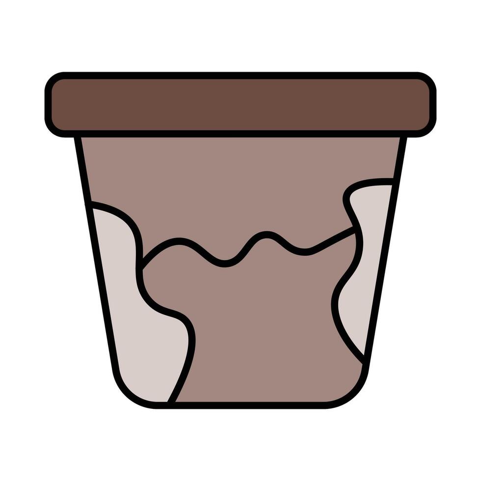 Flower Pot Line Filled Icon Design vector