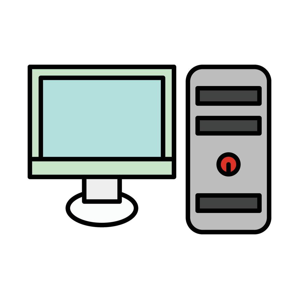 Desktop Computer Line Icon vector
