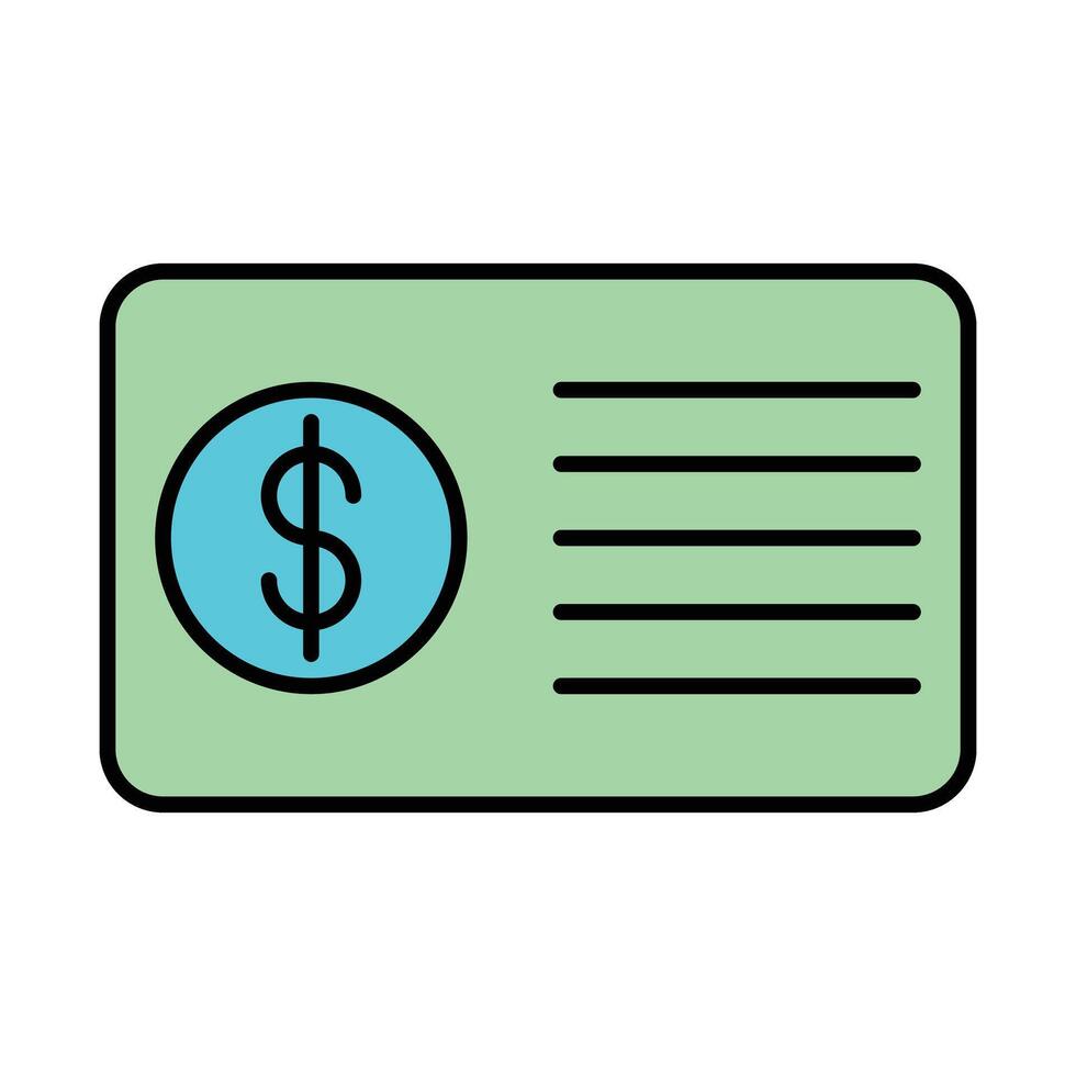 Paycheck Line Filled Icon Design vector