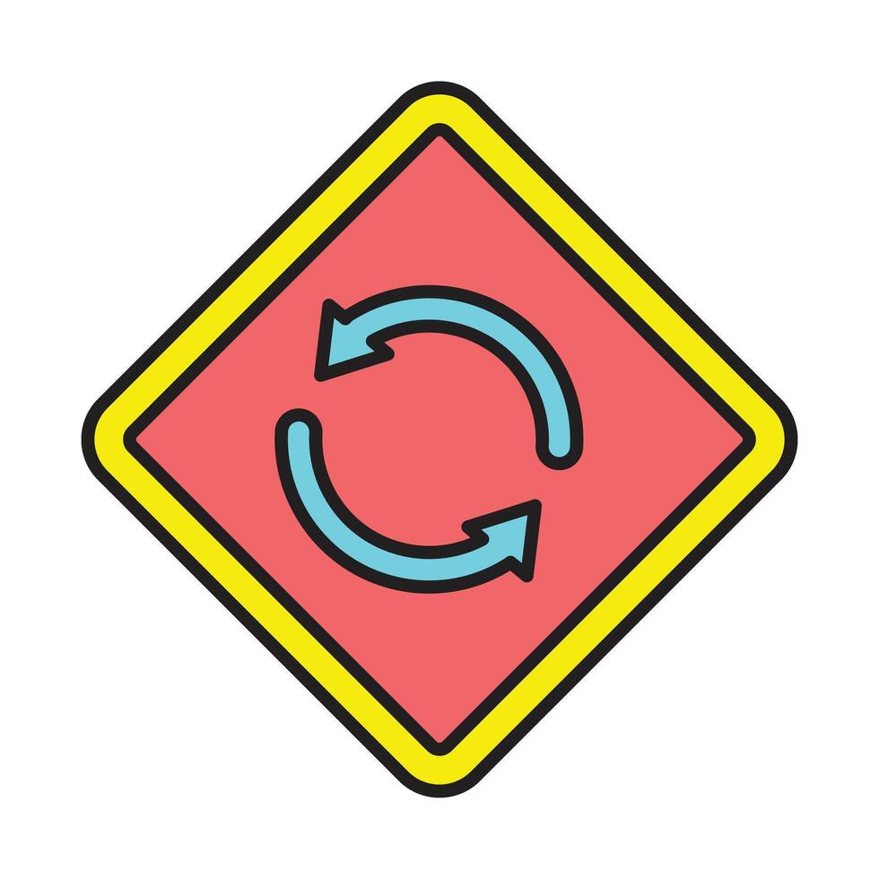 Repeat Line Filled Icon Design vector