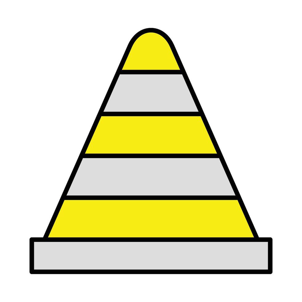 Traffic Cone Line Filled Icon Design vector