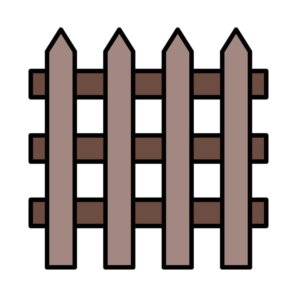 Fence Line Filled Icon Design vector