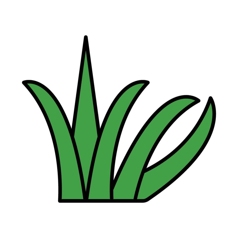 Grass Line Filled Icon Design vector