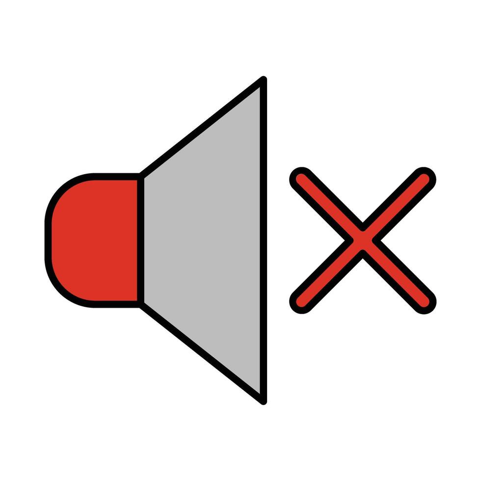 Mute Line Filled Icon Design vector