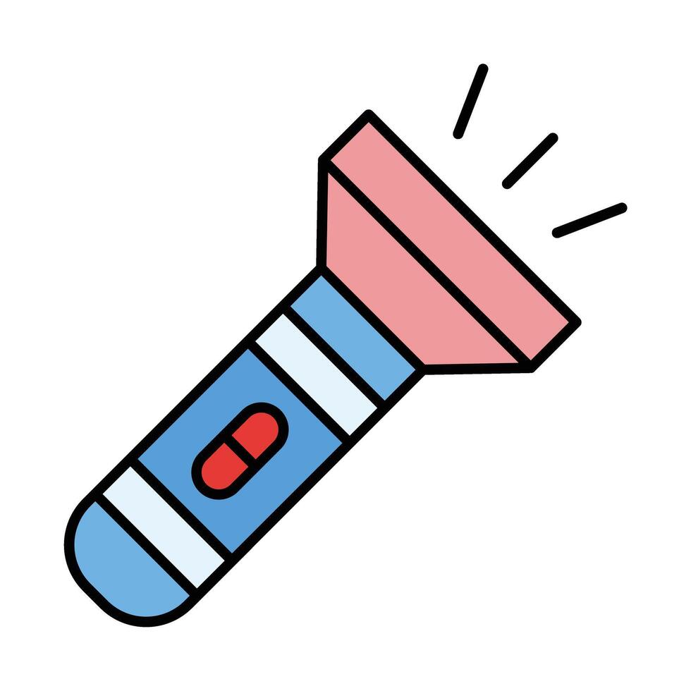 Torch Line Filled Icon Design vector