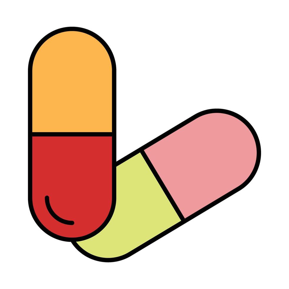 Capsule Line Filled Icon Design vector