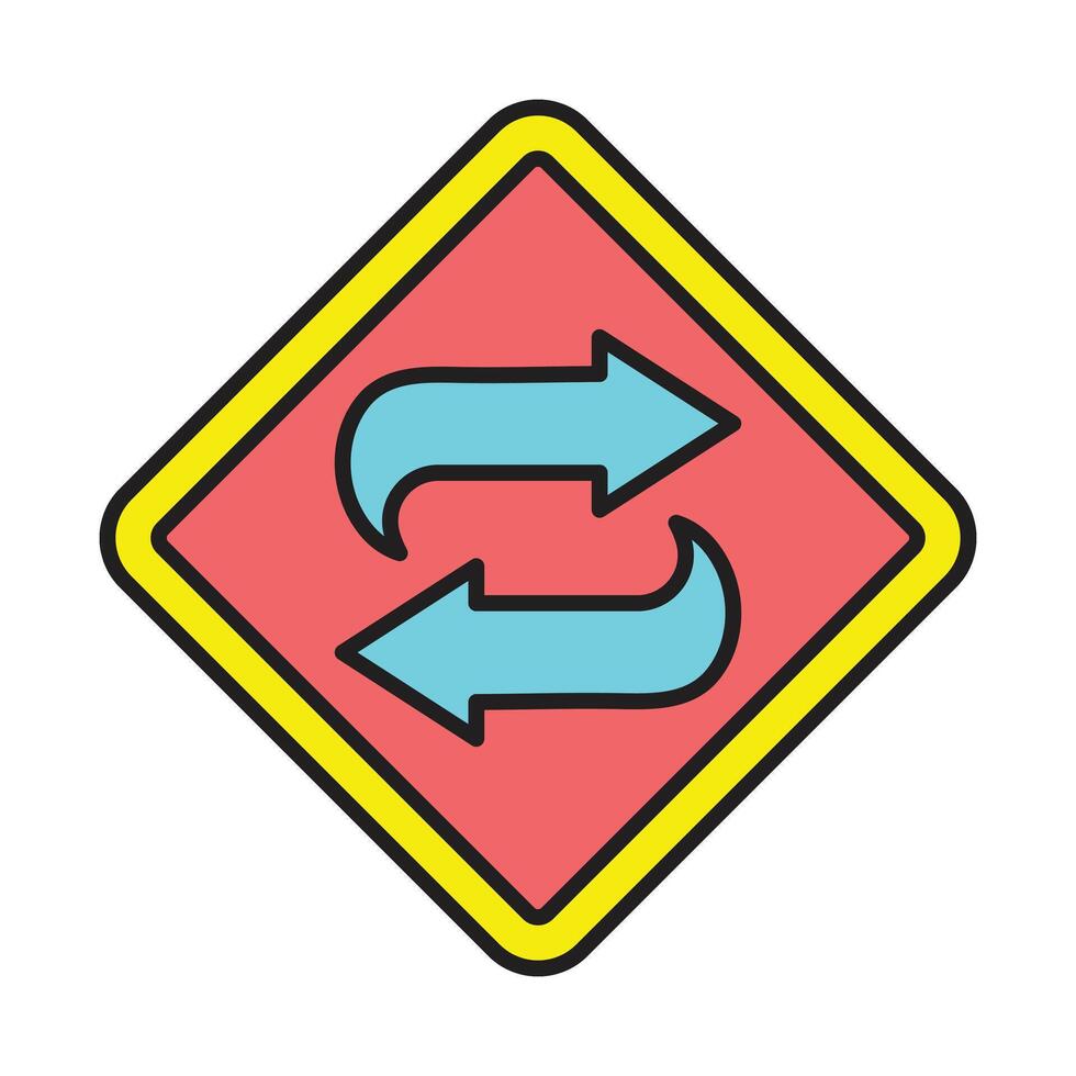Bidirectional Line Filled Icon Design vector