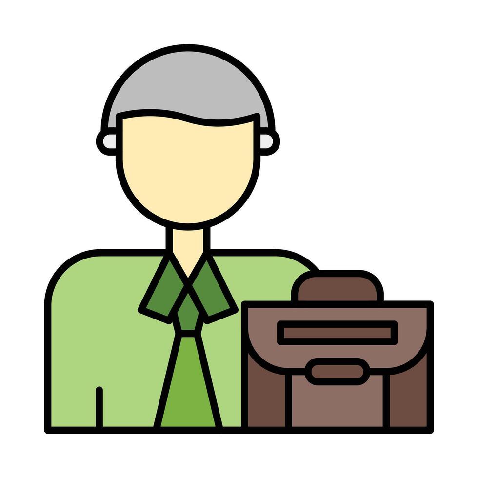 Hr Manager Line Filled Icon Design vector