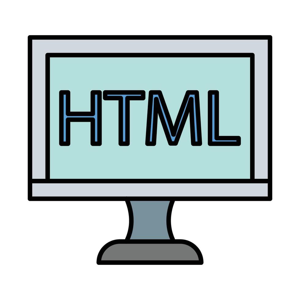 Html Line Filled Icon Design vector