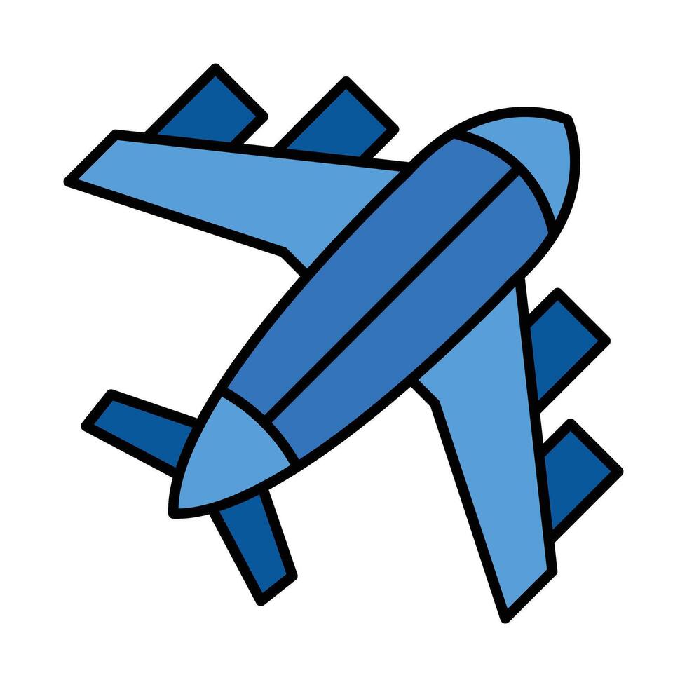 Airplane Line Filled Icon Design vector