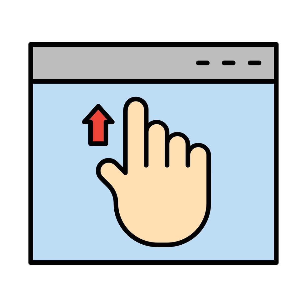 Scroll Up Line Filled Icon Design vector
