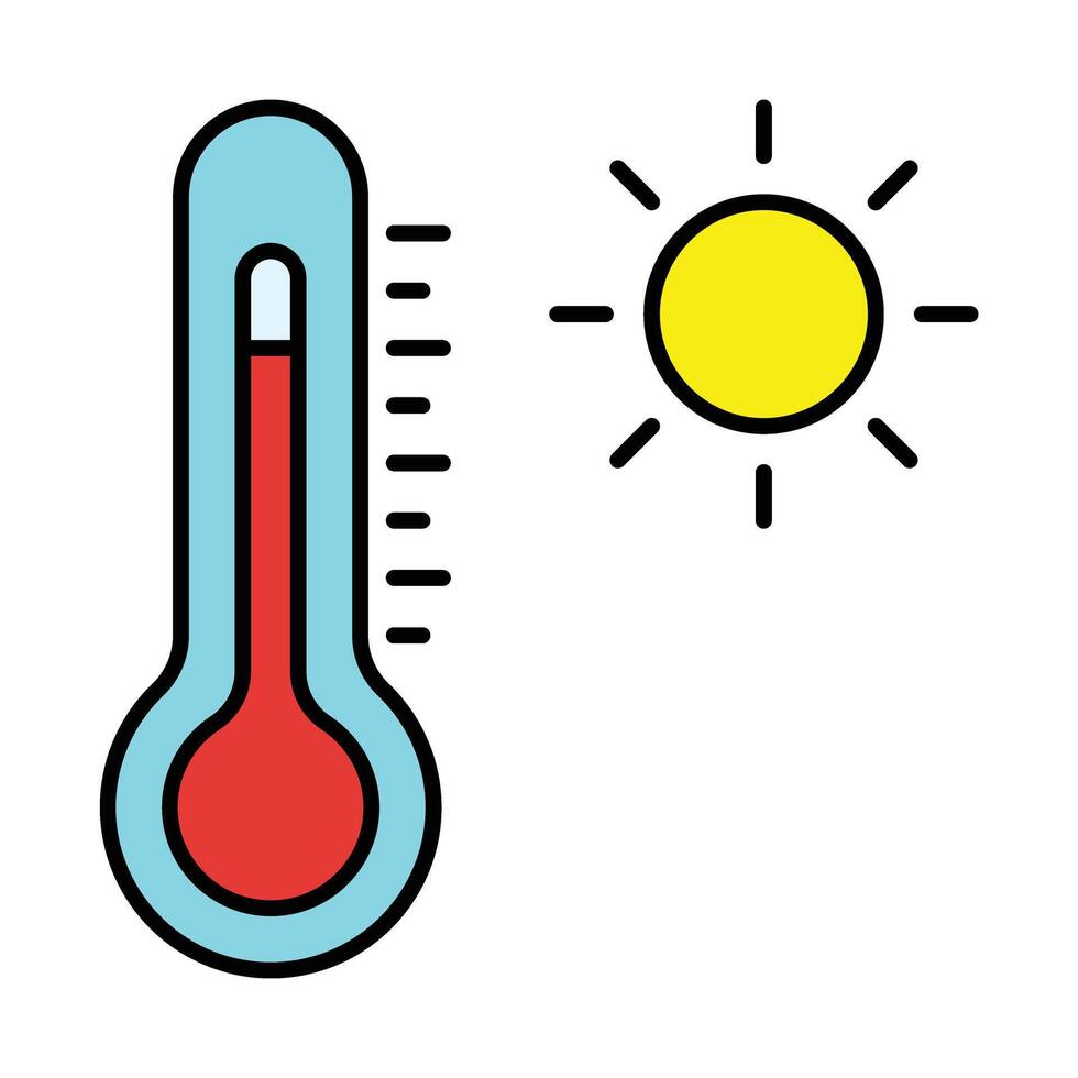 Thermometer Line Filled Icon Design vector
