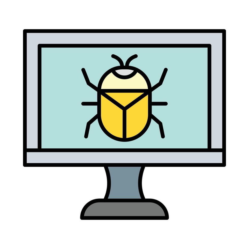 Bug Line Filled Icon Design vector