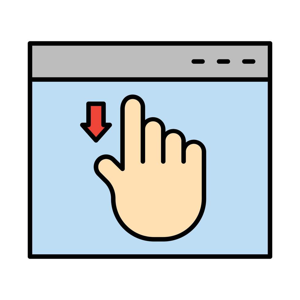 Scroll Down Line Filled Icon Design vector